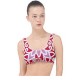 A Red And White Pattern With A Flower On It The Little Details Bikini Top