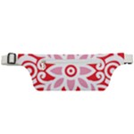 A Red And White Pattern With A Flower On It Active Waist Bag