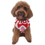 A Red And White Pattern With A Flower On It Dog Sweater