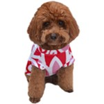 A Red And White Pattern With A Flower On It Dog T-Shirt