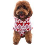 A Red And White Pattern With A Flower On It Dog Coat