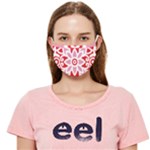 A Red And White Pattern With A Flower On It Cloth Face Mask (Adult)