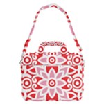 A Red And White Pattern With A Flower On It MacBook Pro 13  Shoulder Laptop Bag 