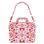 A Red And White Pattern With A Flower On It MacBook Pro 15  Shoulder Laptop Bag