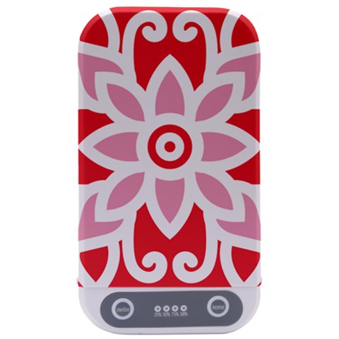 A Red And White Pattern With A Flower On It Sterilizers from ArtsNow.com