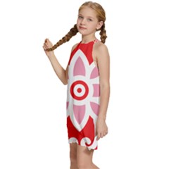 Kids  Halter Collar Waist Tie Chiffon Dress 