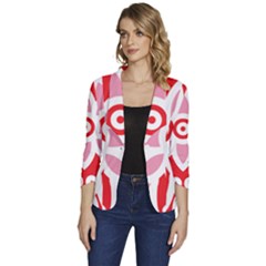 Women s One-Button 3/4 Sleeve Short Jacket 