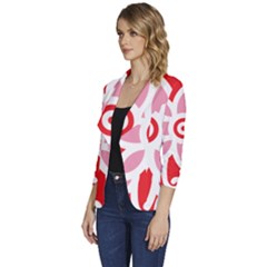 Women s One-Button 3/4 Sleeve Short Jacket 