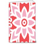 A Red And White Pattern With A Flower On It 8  x 10  Hardcover Notebook