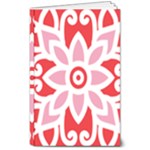 A Red And White Pattern With A Flower On It 8  x 10  Softcover Notebook