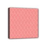 A Red And White Background With A Pattern Mini Canvas 4  x 4  (Stretched)