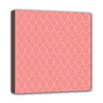 A Red And White Background With A Pattern Mini Canvas 8  x 8  (Stretched)