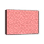 A Red And White Background With A Pattern Mini Canvas 7  x 5  (Stretched)