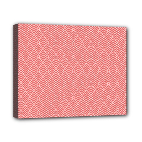 A Red And White Background With A Pattern Canvas 10  x 8  (Stretched) from ArtsNow.com