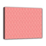 A Red And White Background With A Pattern Canvas 14  x 11  (Stretched)