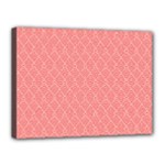 A Red And White Background With A Pattern Canvas 16  x 12  (Stretched)