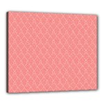 A Red And White Background With A Pattern Canvas 24  x 20  (Stretched)