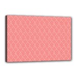 A Red And White Background With A Pattern Canvas 18  x 12  (Stretched)