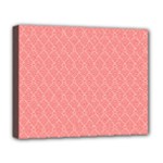 A Red And White Background With A Pattern Deluxe Canvas 20  x 16  (Stretched)