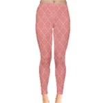 A Red And White Background With A Pattern Everyday Leggings 