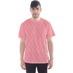 A Red And White Background With A Pattern Men s Sport Mesh T-Shirt