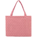 A Red And White Background With A Pattern Mini Tote Bag