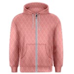 A Red And White Background With A Pattern Men s Zipper Hoodie