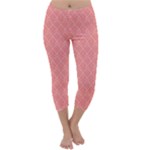 A Red And White Background With A Pattern Capri Winter Leggings 