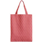 A Red And White Background With A Pattern Zipper Classic Tote Bag