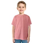 A Red And White Background With A Pattern Kids  Sport Mesh T-Shirt