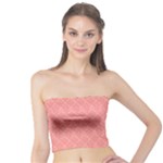 A Red And White Background With A Pattern Tube Top