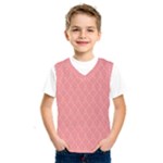 A Red And White Background With A Pattern Kids  Basketball Tank Top