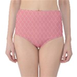 A Red And White Background With A Pattern Classic High-Waist Bikini Bottoms