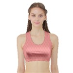 A Red And White Background With A Pattern Sports Bra with Border