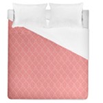 A Red And White Background With A Pattern Duvet Cover (Queen Size)