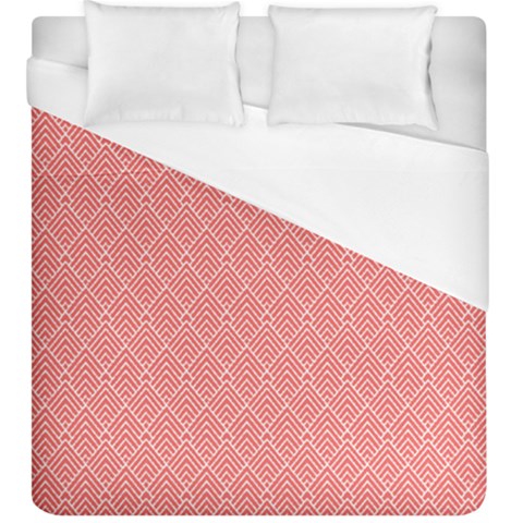 A Red And White Background With A Pattern Duvet Cover (King Size) from ArtsNow.com