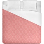 A Red And White Background With A Pattern Duvet Cover (King Size)