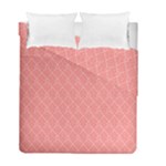 A Red And White Background With A Pattern Duvet Cover Double Side (Full/ Double Size)