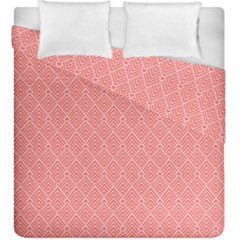 A Red And White Background With A Pattern Duvet Cover Double Side (King Size) from ArtsNow.com