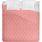 A Red And White Background With A Pattern Duvet Cover Double Side (King Size)