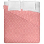 A Red And White Background With A Pattern Duvet Cover Double Side (California King Size)