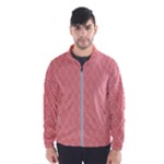 A Red And White Background With A Pattern Men s Windbreaker