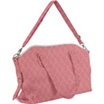 A Red And White Background With A Pattern Canvas Crossbody Bag