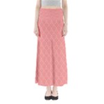 A Red And White Background With A Pattern Full Length Maxi Skirt