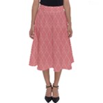 A Red And White Background With A Pattern Perfect Length Midi Skirt