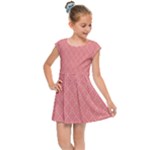 A Red And White Background With A Pattern Kids  Cap Sleeve Dress