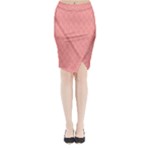 A Red And White Background With A Pattern Midi Wrap Pencil Skirt