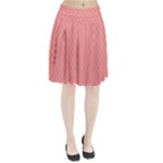 A Red And White Background With A Pattern Pleated Skirt