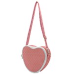 A Red And White Background With A Pattern Heart Shoulder Bag