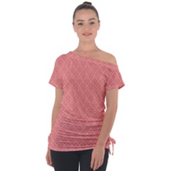 Off Shoulder Tie-Up T-Shirt 